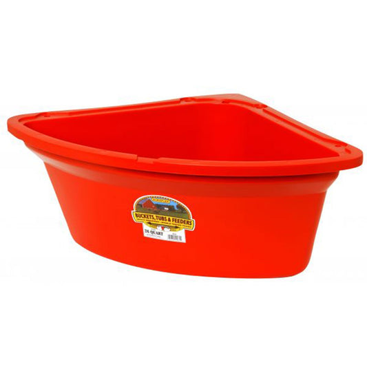 Little Giant 26 Quart Plastic Hanging Corner Livestock Animal Feeder Bucket, Red - Angler's Pro Tackle & Outdoors