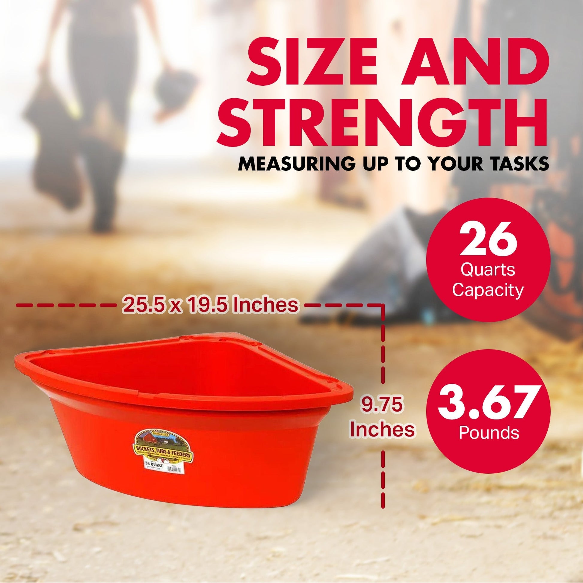 Little Giant 26 Quart Plastic Hanging Corner Livestock Animal Feeder Bucket, Red - Angler's Pro Tackle & Outdoors