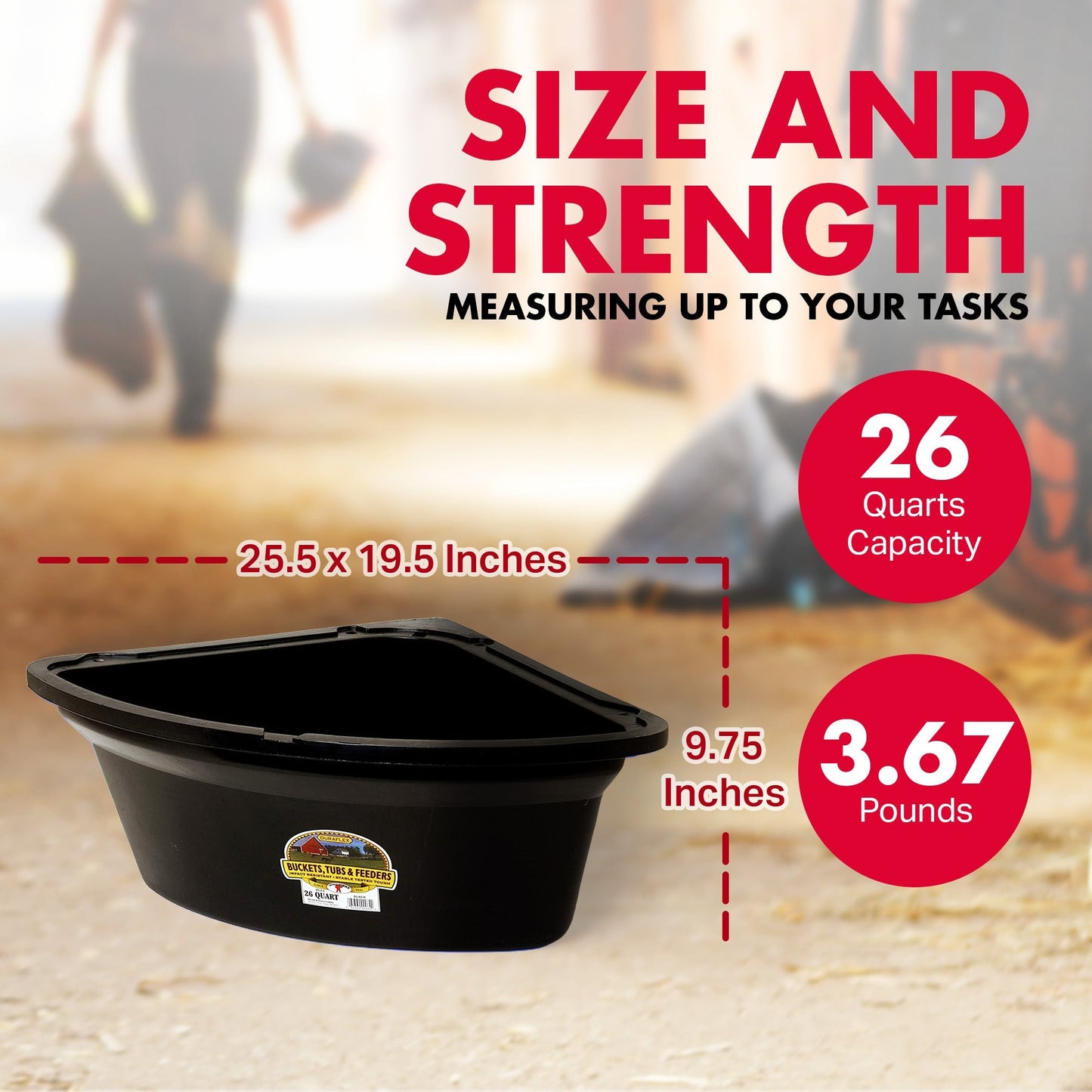 Little Giant 26 Quart Plastic Hanging Corner Livestock Feeder Bucket, Black - Angler's Pro Tackle & Outdoors