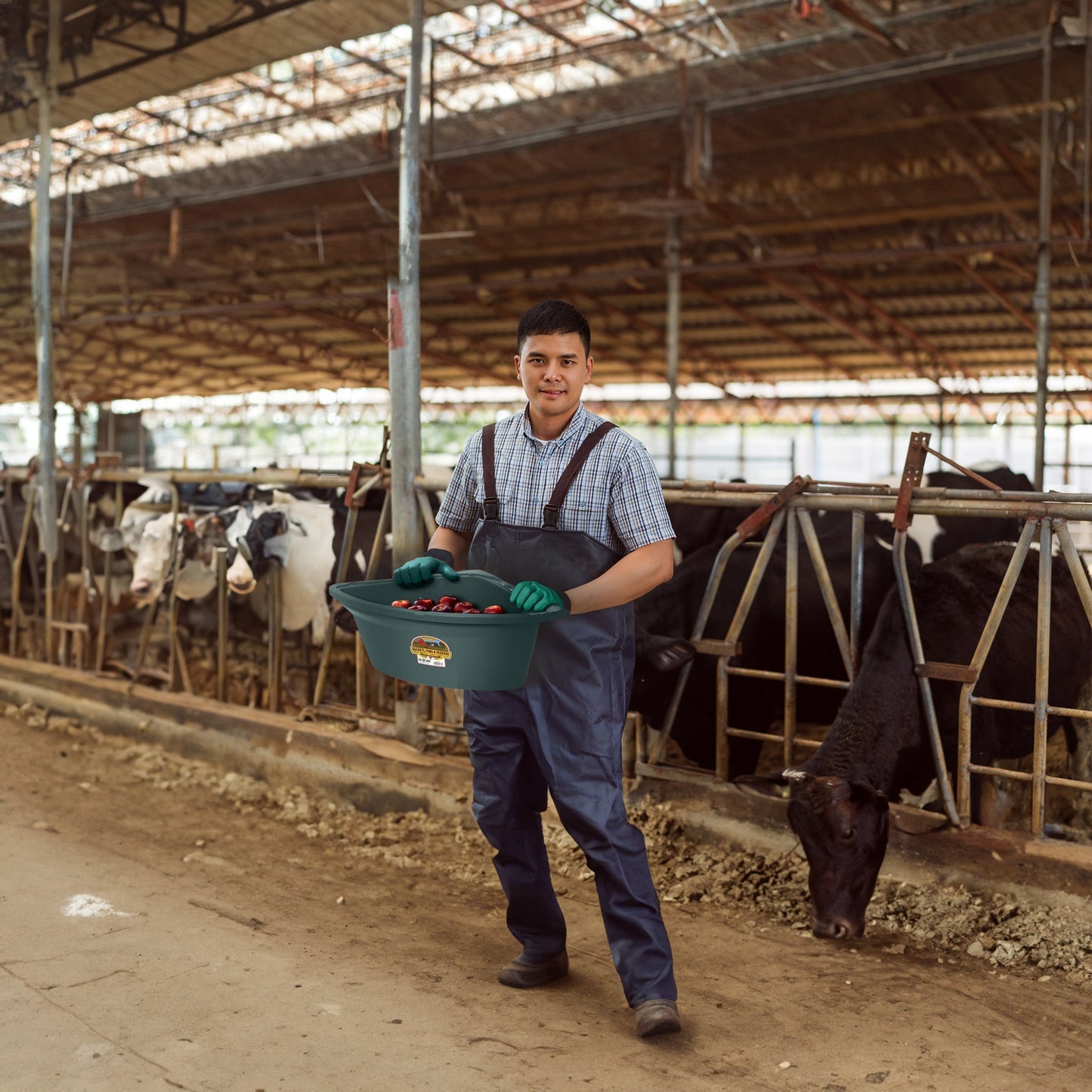 Little Giant 26 Quart Plastic Hanging Corner Livestock Feeder Bucket, Green - Angler's Pro Tackle & Outdoors