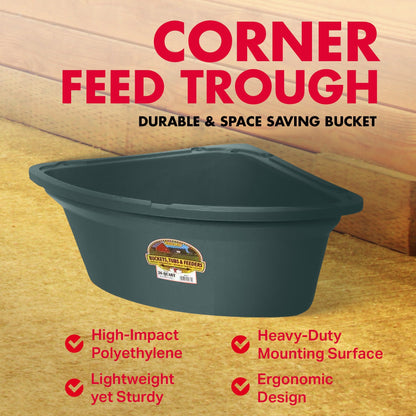 Little Giant 26 Quart Plastic Hanging Corner Livestock Feeder Bucket, Green - Angler's Pro Tackle & Outdoors