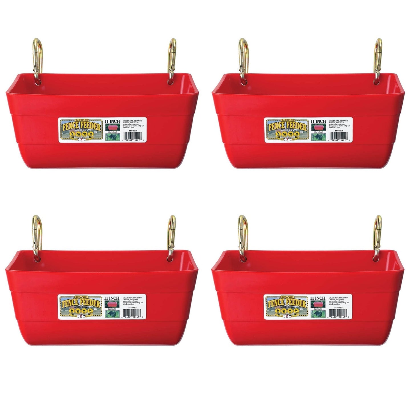 Little Giant 4.5 Quart Heavy Duty Feed Trough Bucket Fence Feeder, Red (4 Pack) - Angler's Pro Tackle & Outdoors