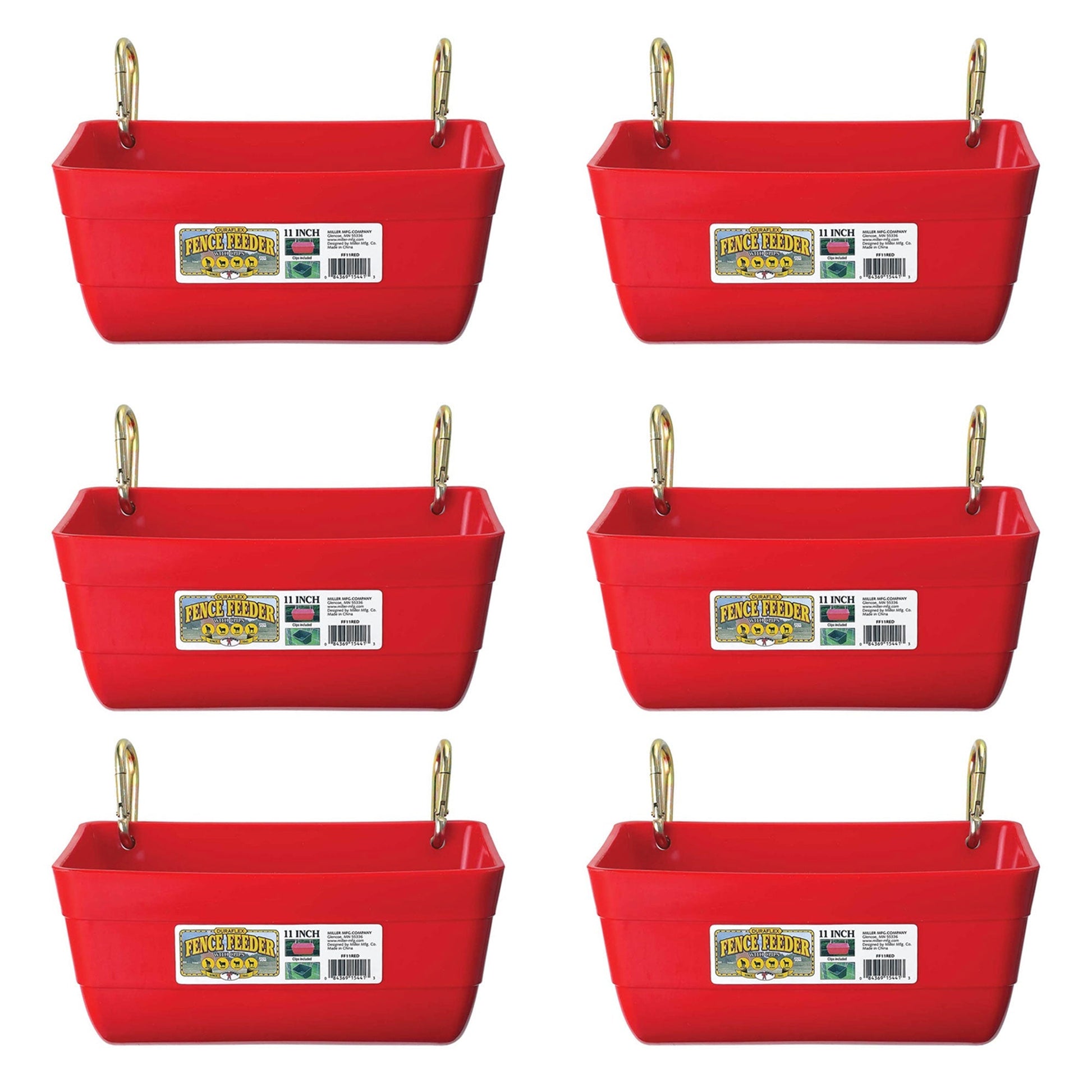 Little Giant 4.5 Quart Heavy Duty Feed Trough Bucket Fence Feeder, Red (6 Pack) - Angler's Pro Tackle & Outdoors