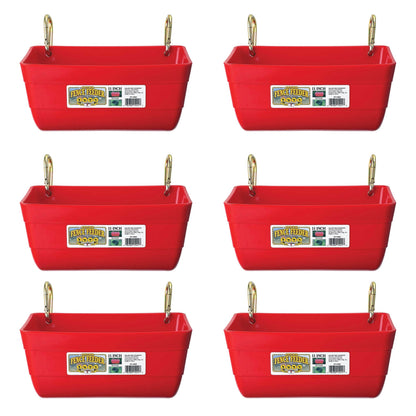 Little Giant 4.5 Quart Heavy Duty Feed Trough Bucket Fence Feeder, Red (6 Pack) - Angler's Pro Tackle & Outdoors