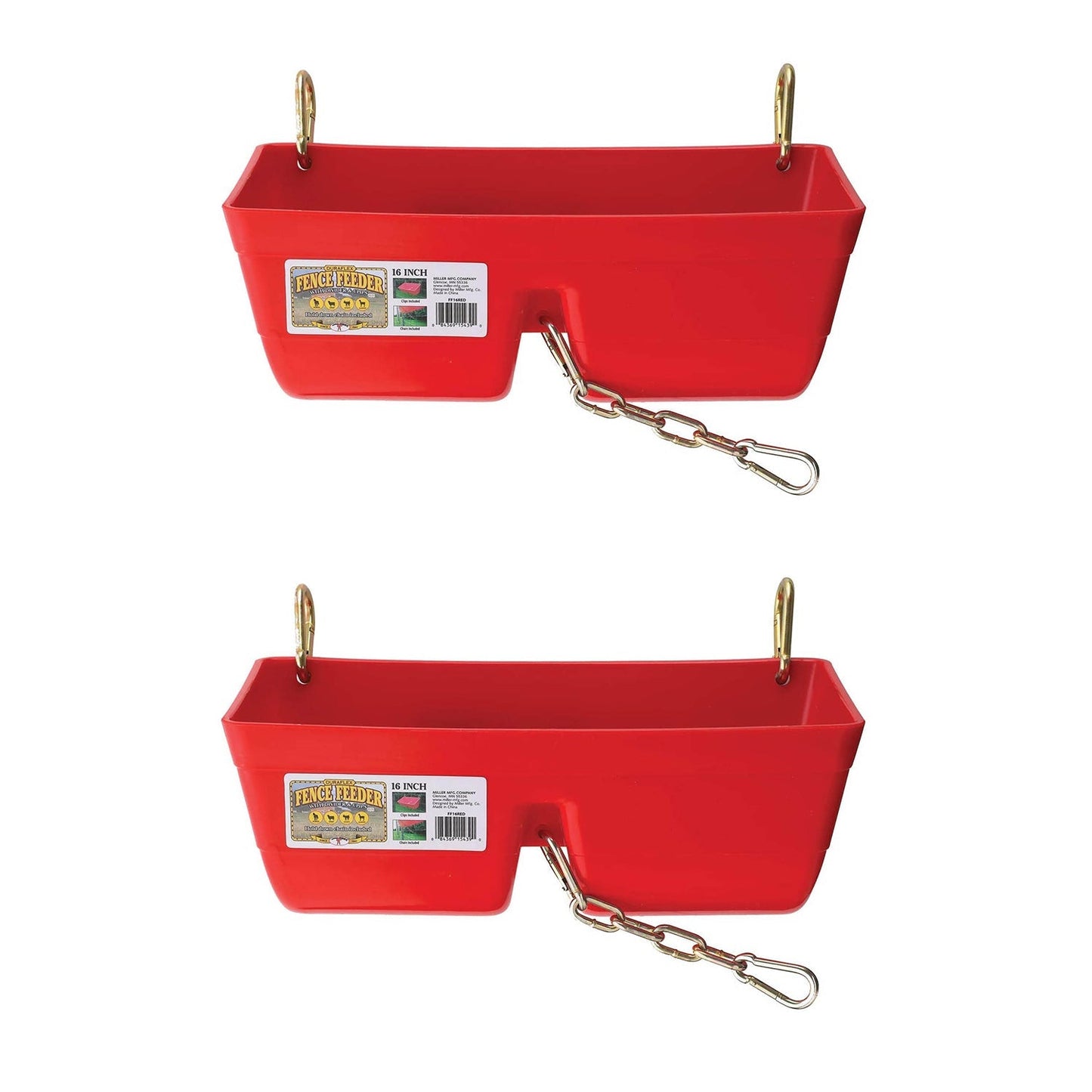 Little Giant 9 Quart Heavy Duty Feed Trough Bucket Fence Feeder, Red (2 Pack) - Angler's Pro Tackle & Outdoors