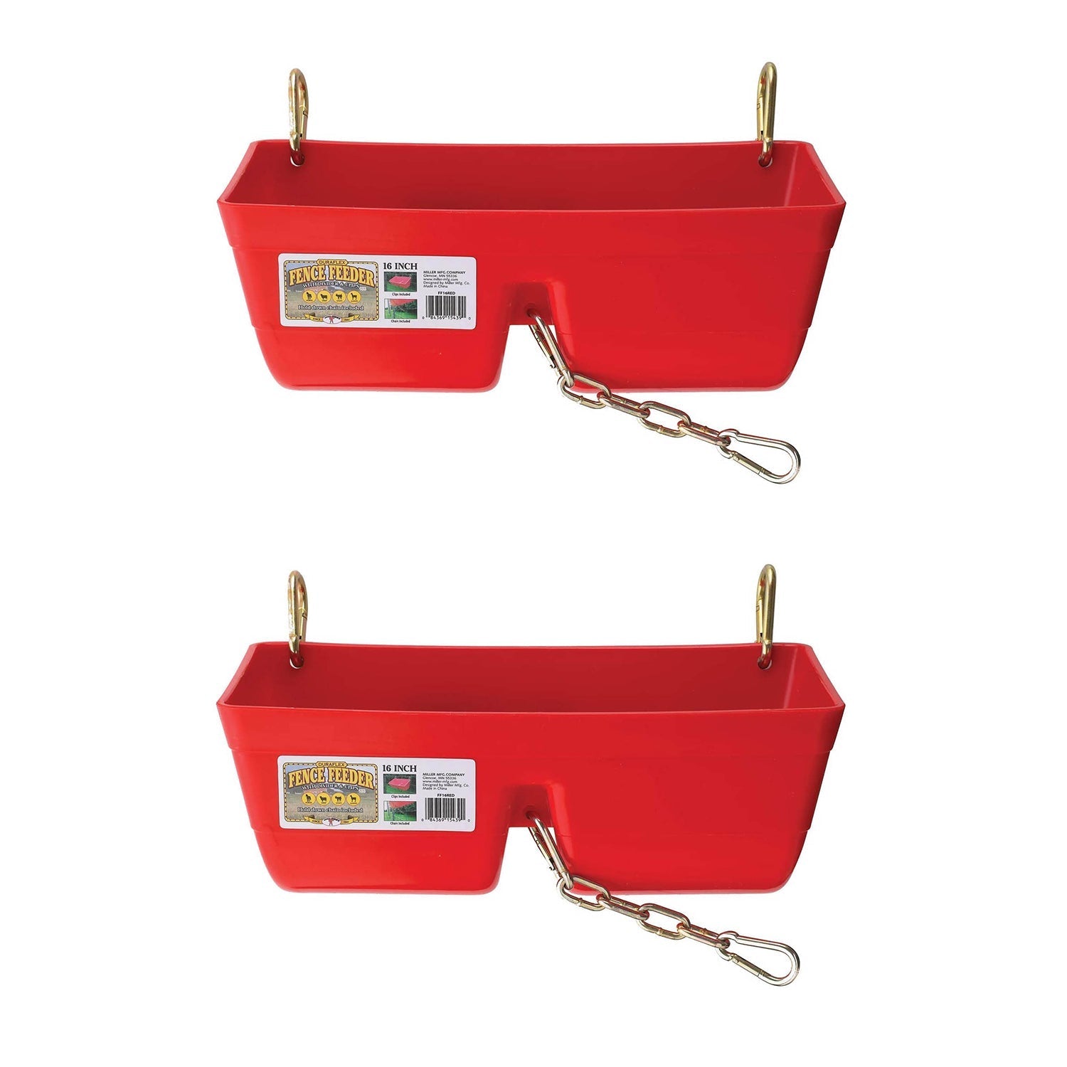 Little Giant 9 Quart Heavy Duty Feed Trough Bucket Fence Feeder, Red (2 Pack) - Angler's Pro Tackle & Outdoors