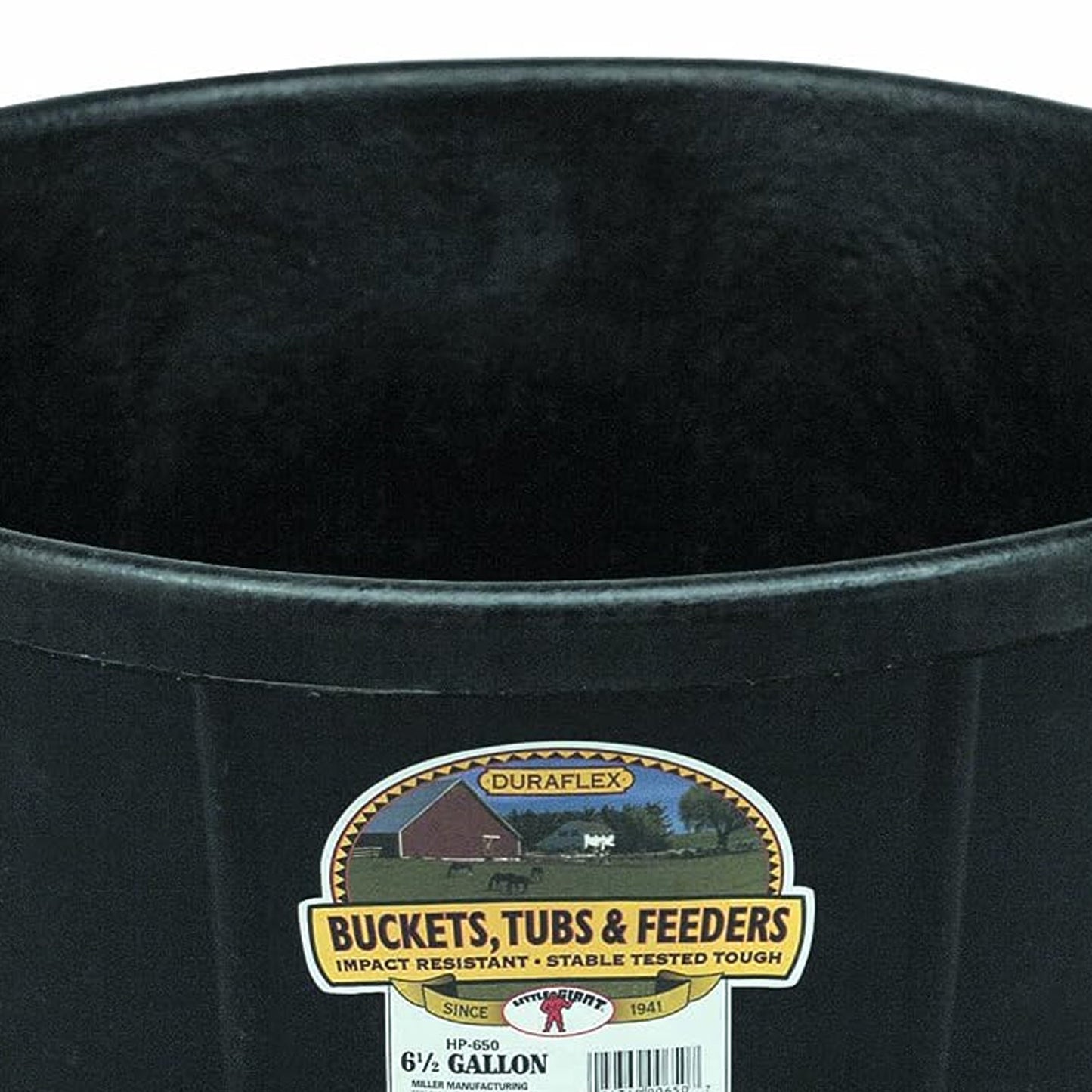 Little Giant Durable Weatherproof 6.5 Gallon Rubber Tub Feeder Pan Bowl, Black - Angler's Pro Tackle & Outdoors