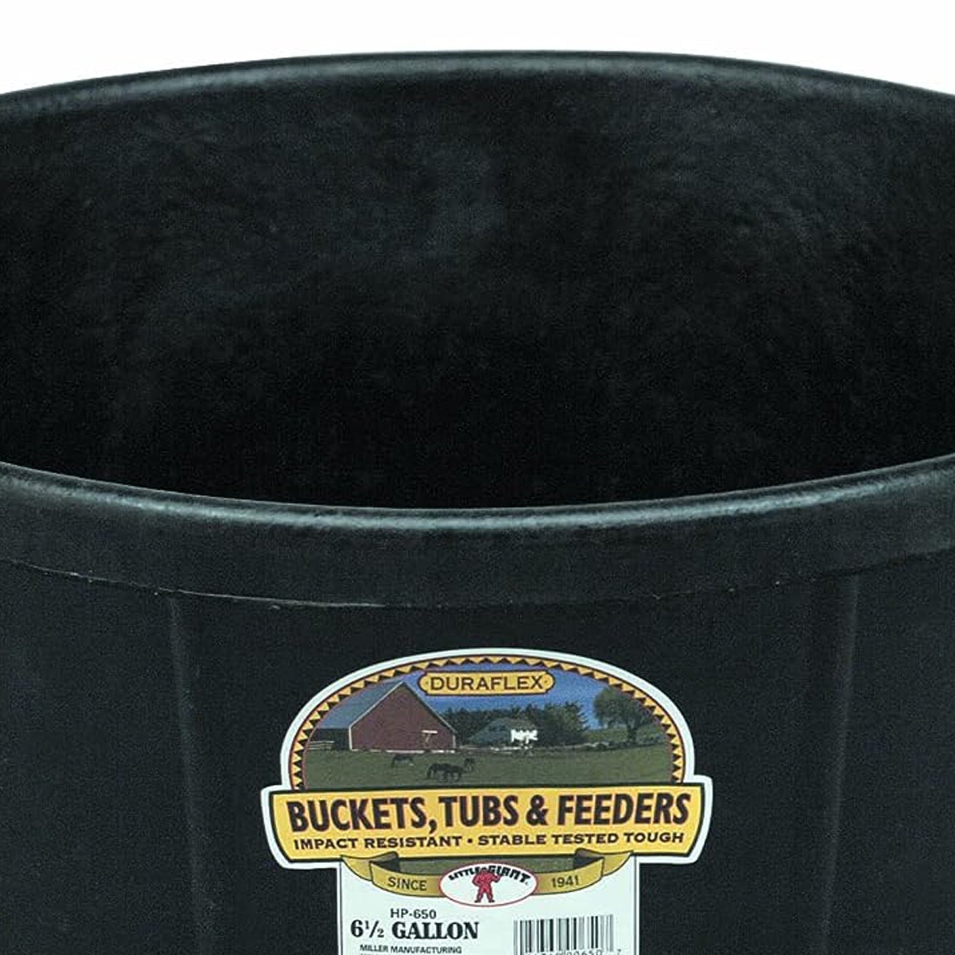 Little Giant Durable Weatherproof 6.5 Gallon Rubber Tub Feeder Pan Bowl, Black - Angler's Pro Tackle & Outdoors