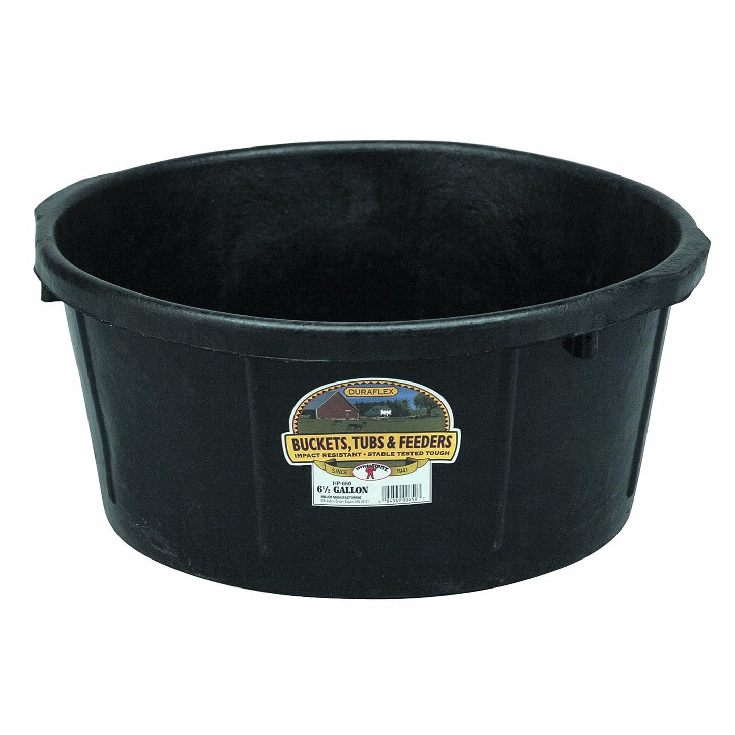 Little Giant Durable Weatherproof 6.5 Gallon Rubber Tub Feeder Pan Bowl, Black - Angler's Pro Tackle & Outdoors