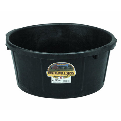 Little Giant Durable Weatherproof 6.5 Gallon Rubber Tub Feeder Pan Bowl, Black - Angler's Pro Tackle & Outdoors