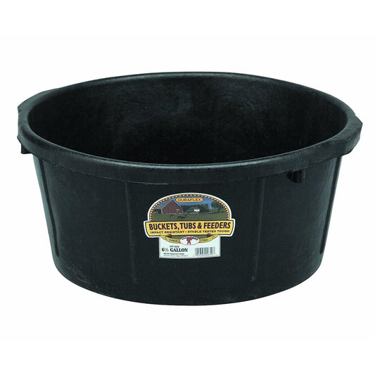 Little Giant Durable Weatherproof 6.5 Gallon Rubber Tub Feeder Pan Bowl, Black - Angler's Pro Tackle & Outdoors