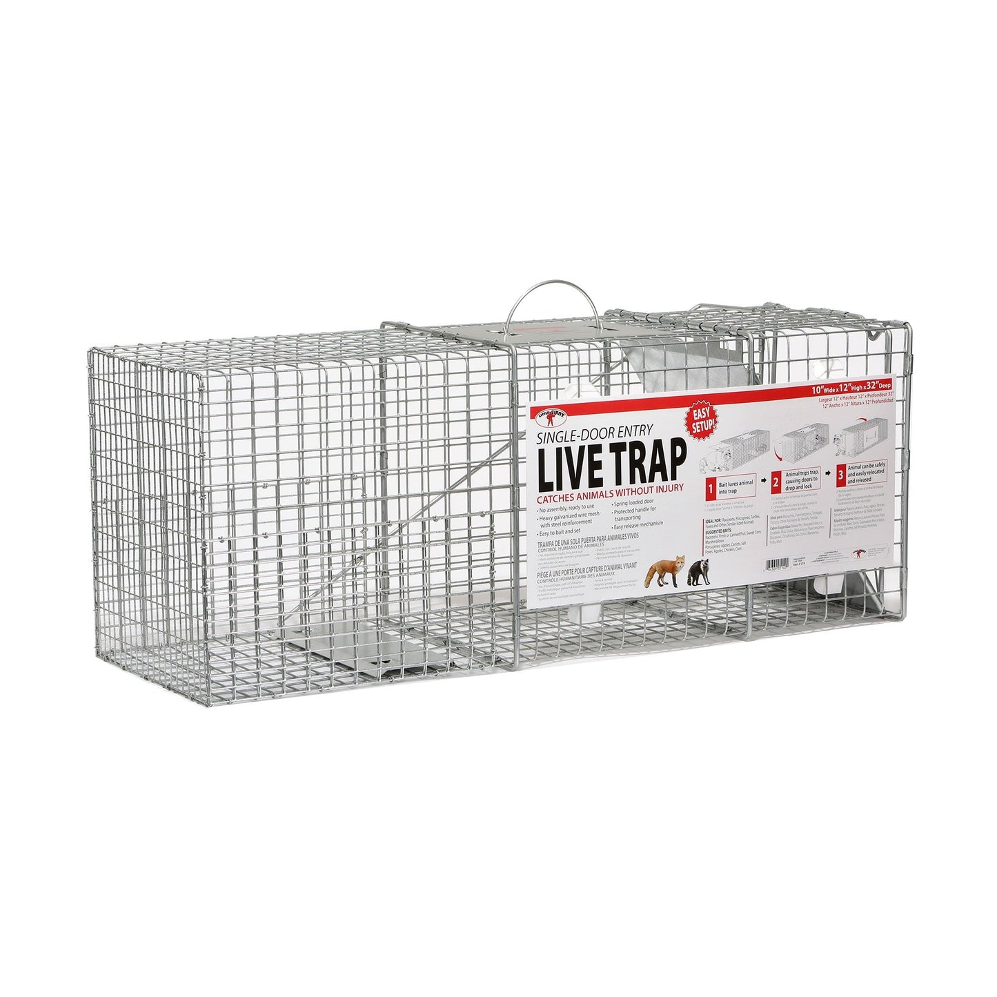 Little Giant Live Reinforced Animal Trap with Single Door Entry, 10 x 32 Inches - Angler's Pro Tackle & Outdoors