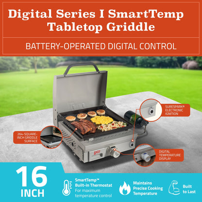 Loco Cookers 1 Burner Portable Tabletop Digital Propane SmartTemp 16" Flat Top - Angler's Pro Tackle & Outdoors