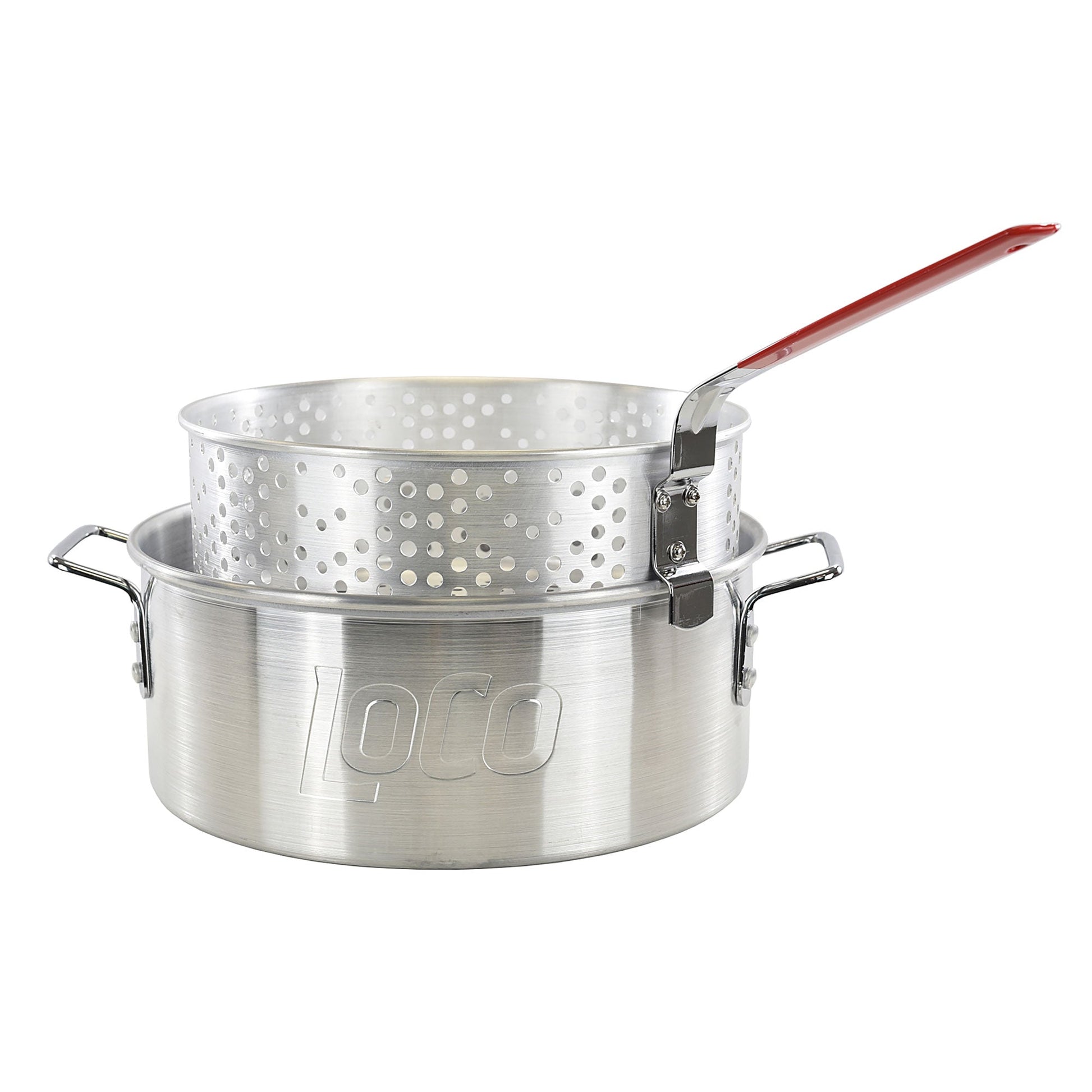 Loco Cookers 30 Quart Aluminum Circular Pots Kit for Boiling & Steaming, Silver - Angler's Pro Tackle & Outdoors