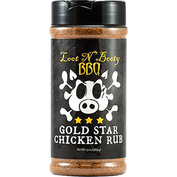 Loot N' Booty BBQ Gold Star Chicken Rub 13 oz.