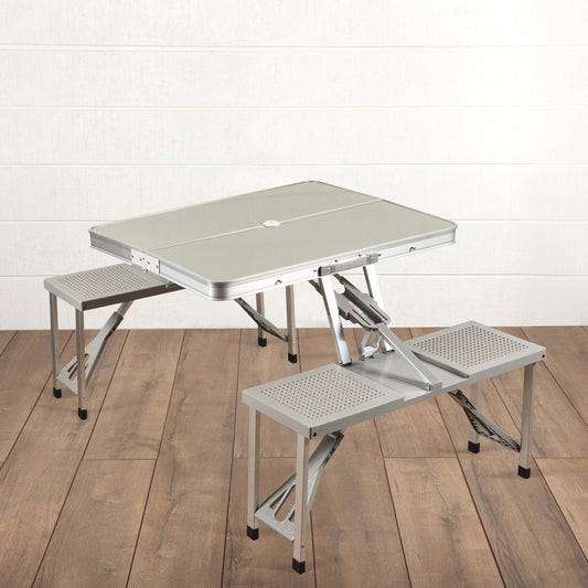Picnic Time Aluminum Portable Picnic Table with Seats