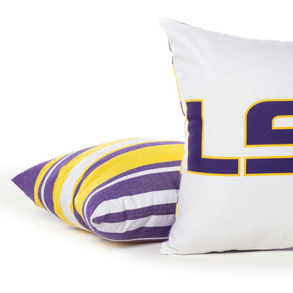 Campus Hammocks LSU Colors Striped Throw Pillow Cover