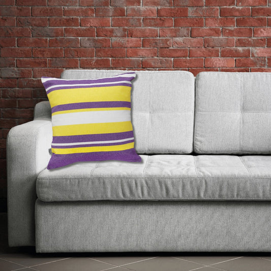 Campus Hammocks LSU Colors Striped Throw Pillow Cover