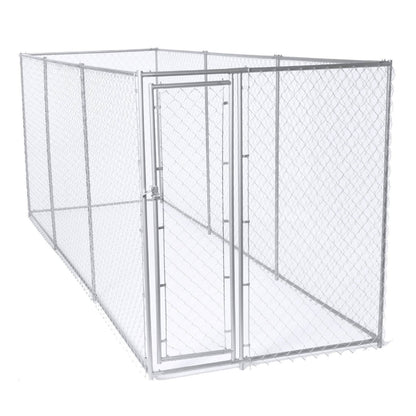 Lucky Dog 10 x 10 Foot Heavy Duty Outdoor Chain Link Dog Kennel w/ Door (2 Pack) - Angler's Pro Tackle & Outdoors