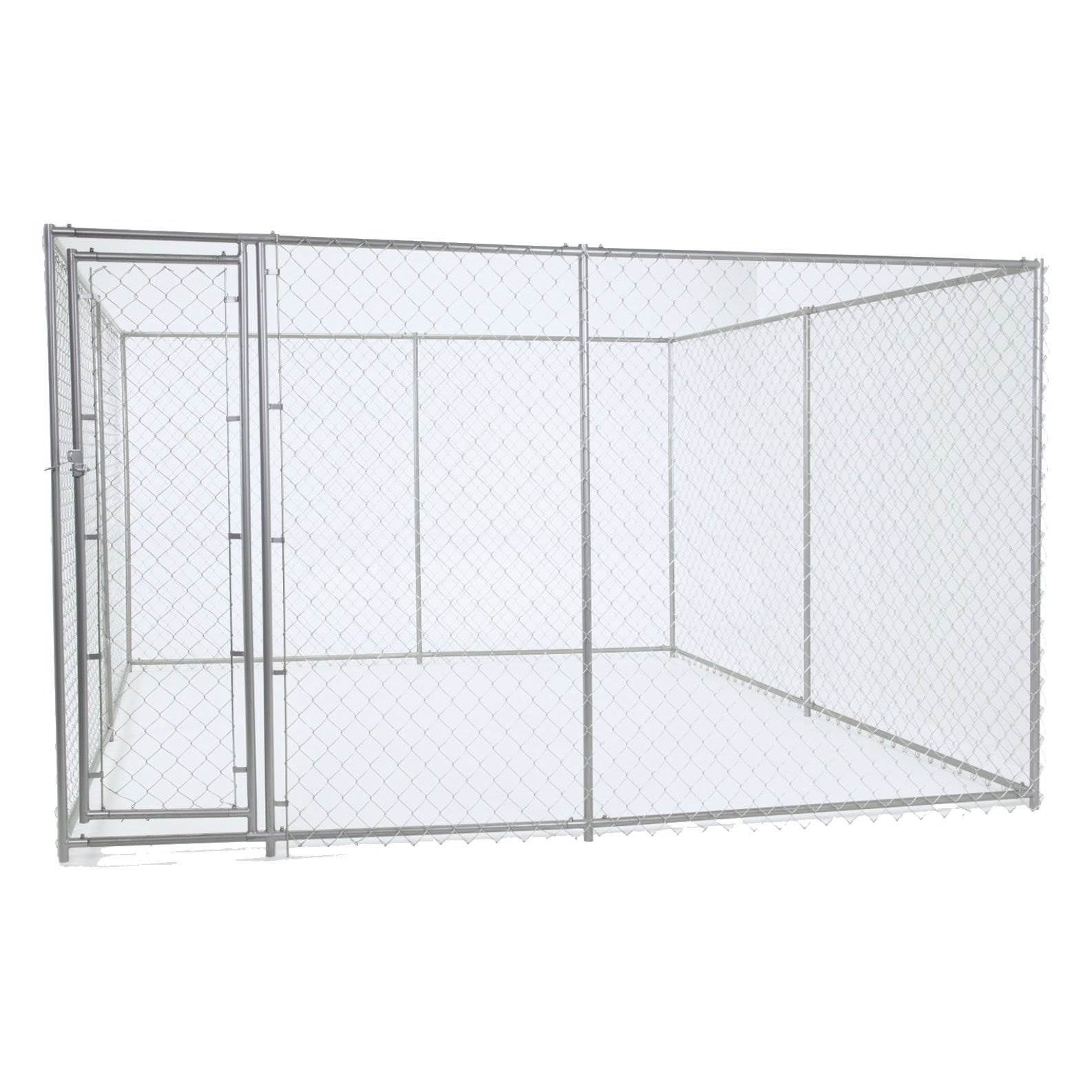 Lucky Dog 10 x 10 Foot Heavy Duty Outdoor Chain Link Dog Kennel w/ Door (2 Pack) - Angler's Pro Tackle & Outdoors