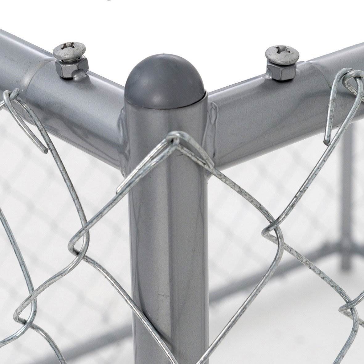 Lucky Dog 10 x 10 Ft Outdoor Steel Chain Link Dog Kennel & Waterproof Roof Cover - Angler's Pro Tackle & Outdoors