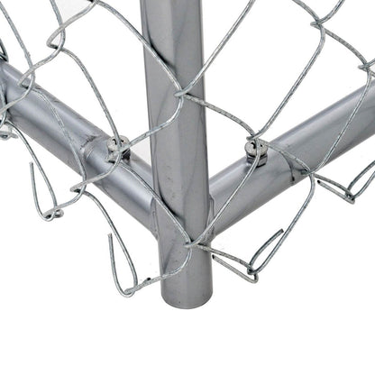 Lucky Dog 10 x 10 Ft Outdoor Steel Chain Link Dog Kennel & Waterproof Roof Cover - Angler's Pro Tackle & Outdoors