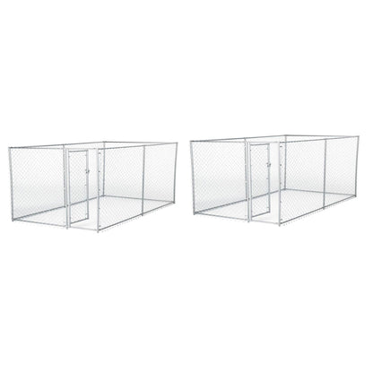 Lucky Dog 10 x 5 x 4 Foot Heavy Duty Outdoor Chain Link Kennel Enclosure (2 Pk) - Angler's Pro Tackle & Outdoors