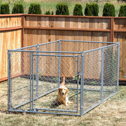 Lucky Dog 10' x 5' x 4' Heavy Duty Steel Outdoor Chain Link Dog Kennel Enclosure - Angler's Pro Tackle & Outdoors
