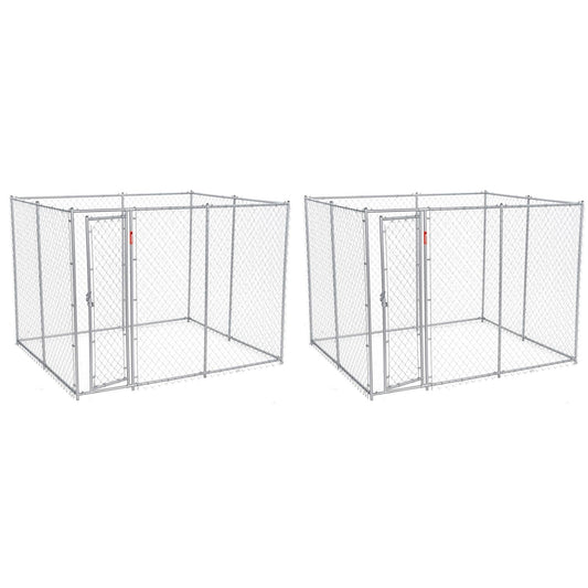 Lucky Dog 10 x 5 x 6" Heavy Duty Outdoor Chain Link Dog House Kennel (2 Pack) - Angler's Pro Tackle & Outdoors