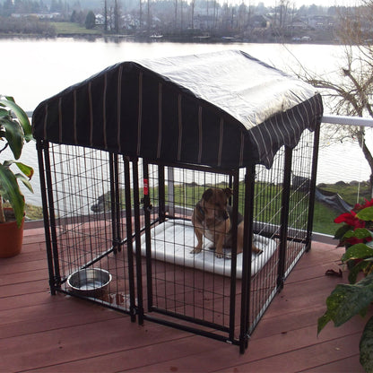 Lucky Dog 4' x 4' x 4.3' Uptown Welded Wire Dog Kennel w/ Waterproof Cover - Angler's Pro Tackle & Outdoors