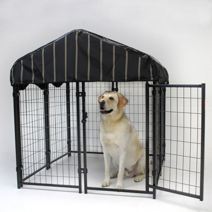 Lucky Dog 4' x 4' x 4.3' Uptown Welded Wire Dog Kennel w/ Waterproof Cover - Angler's Pro Tackle & Outdoors