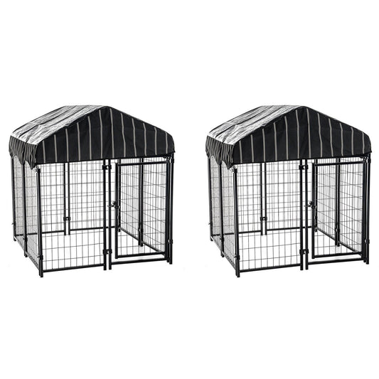 Lucky Dog 4' x 4' x 4.5' Covered Wire Dog Fence Kennel Pet Play Pen (2 Pack) - Angler's Pro Tackle & Outdoors