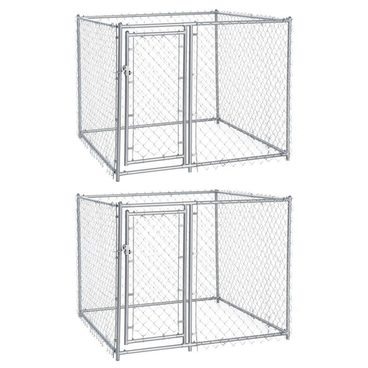 Lucky Dog 5 x 5 x 4 Foot Heavy Duty Outdoor Chain Link Dog Kennel (2 Pack) - Angler's Pro Tackle & Outdoors