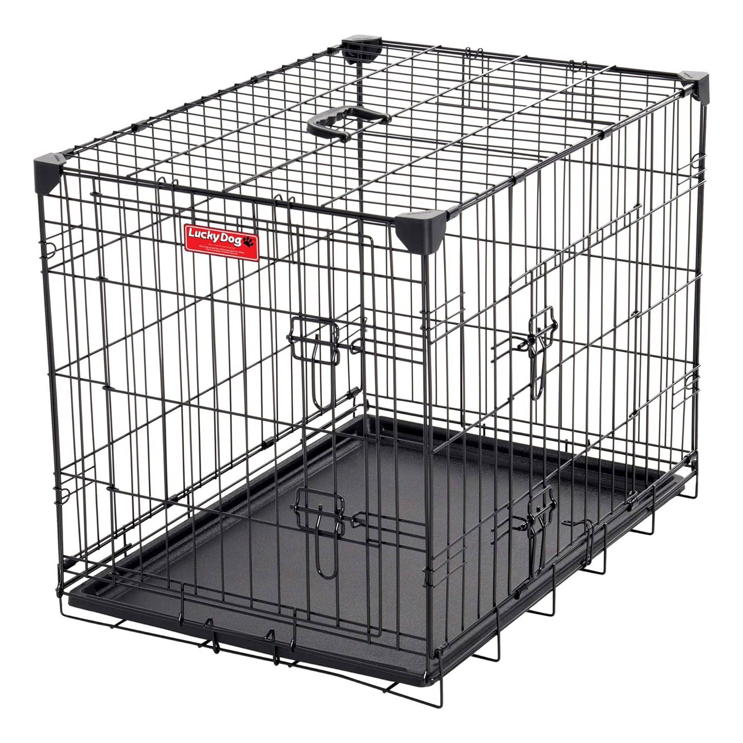 Lucky Dog Dwell Series 24 Inch Small Kennel Secure Fenced Pet Dog Crate, Black - Angler's Pro Tackle & Outdoors