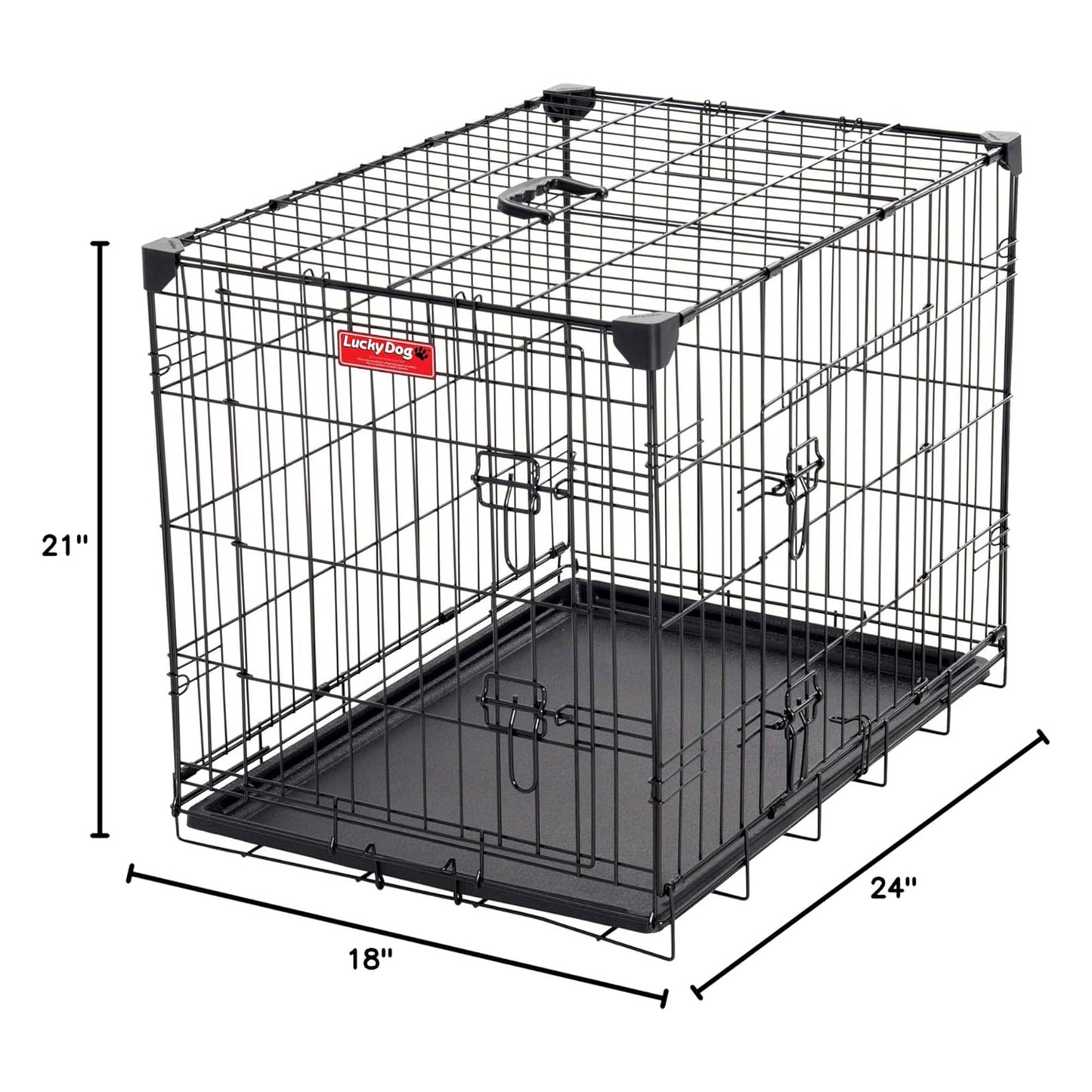 Lucky Dog Dwell Series 24 Inch Small Kennel Secure Fenced Pet Dog Crate, Black - Angler's Pro Tackle & Outdoors