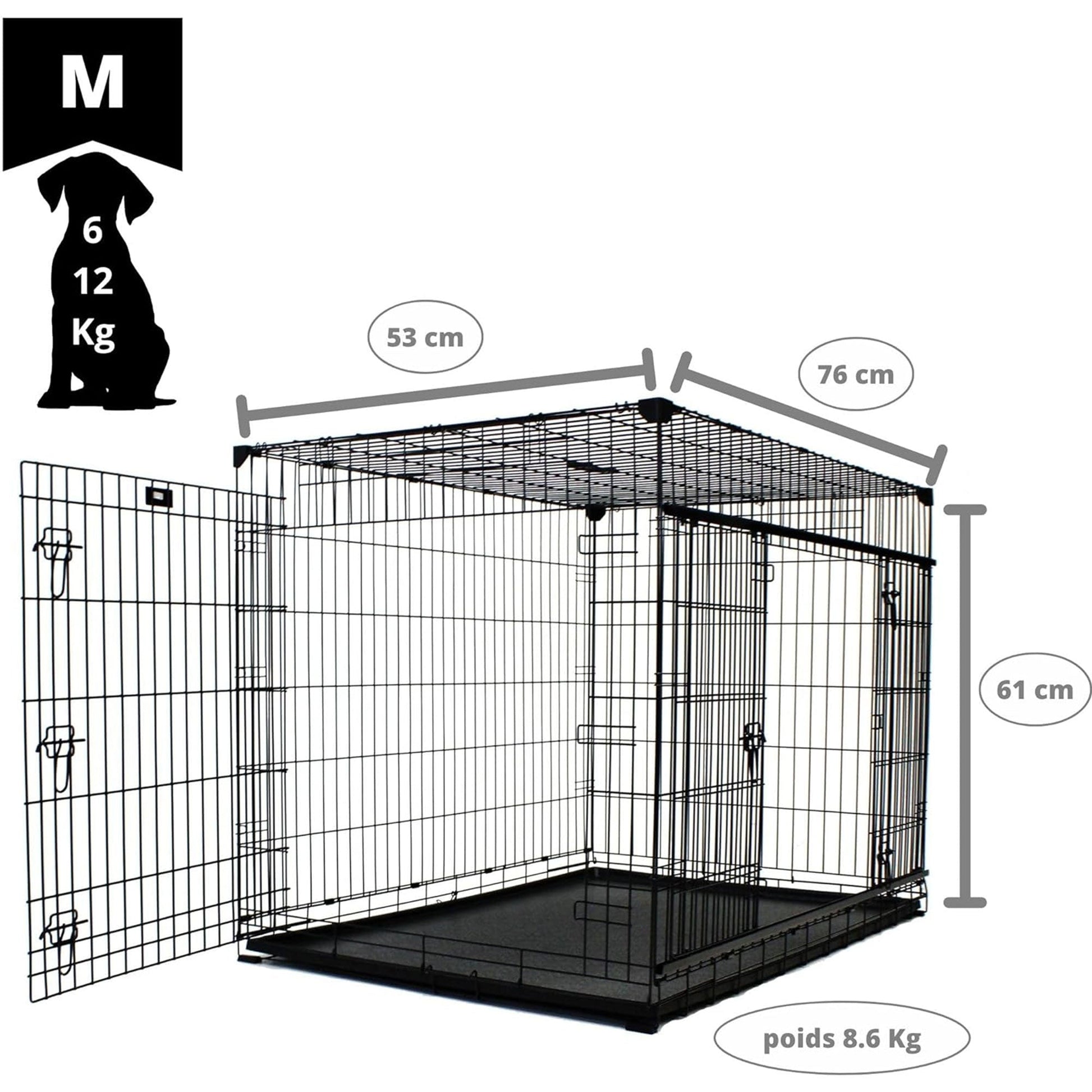 Lucky Dog Dwell Series 30 Inch S/M Kennel Secure Fenced Pet Dog Crate, Black - Angler's Pro Tackle & Outdoors