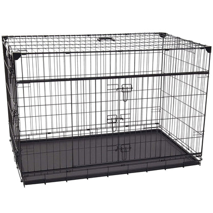 Lucky Dog Dwell Series 48 Inch XL Kennel Secure Fenced Pet Dog Crate, Black - Angler's Pro Tackle & Outdoors