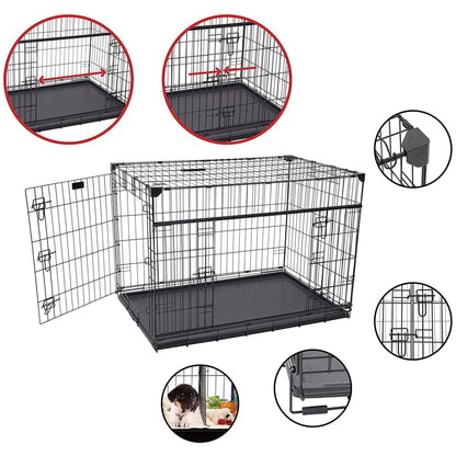 Lucky Dog Dwell Series 48 Inch XL Kennel Secure Fenced Pet Dog Crate, Black - Angler's Pro Tackle & Outdoors