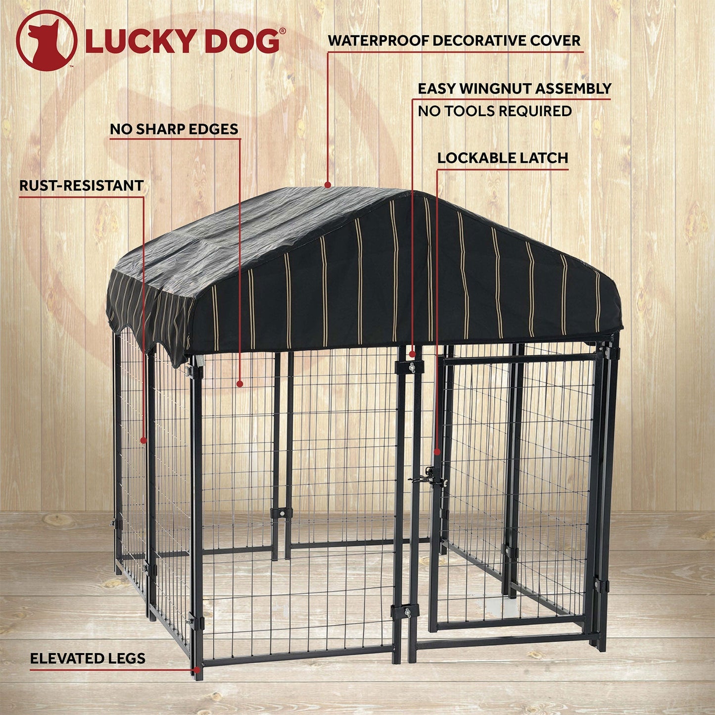 Lucky Dog Modular Welded Wire Kennel Pet Play Pen (4 Pack) - Angler's Pro Tackle & Outdoors