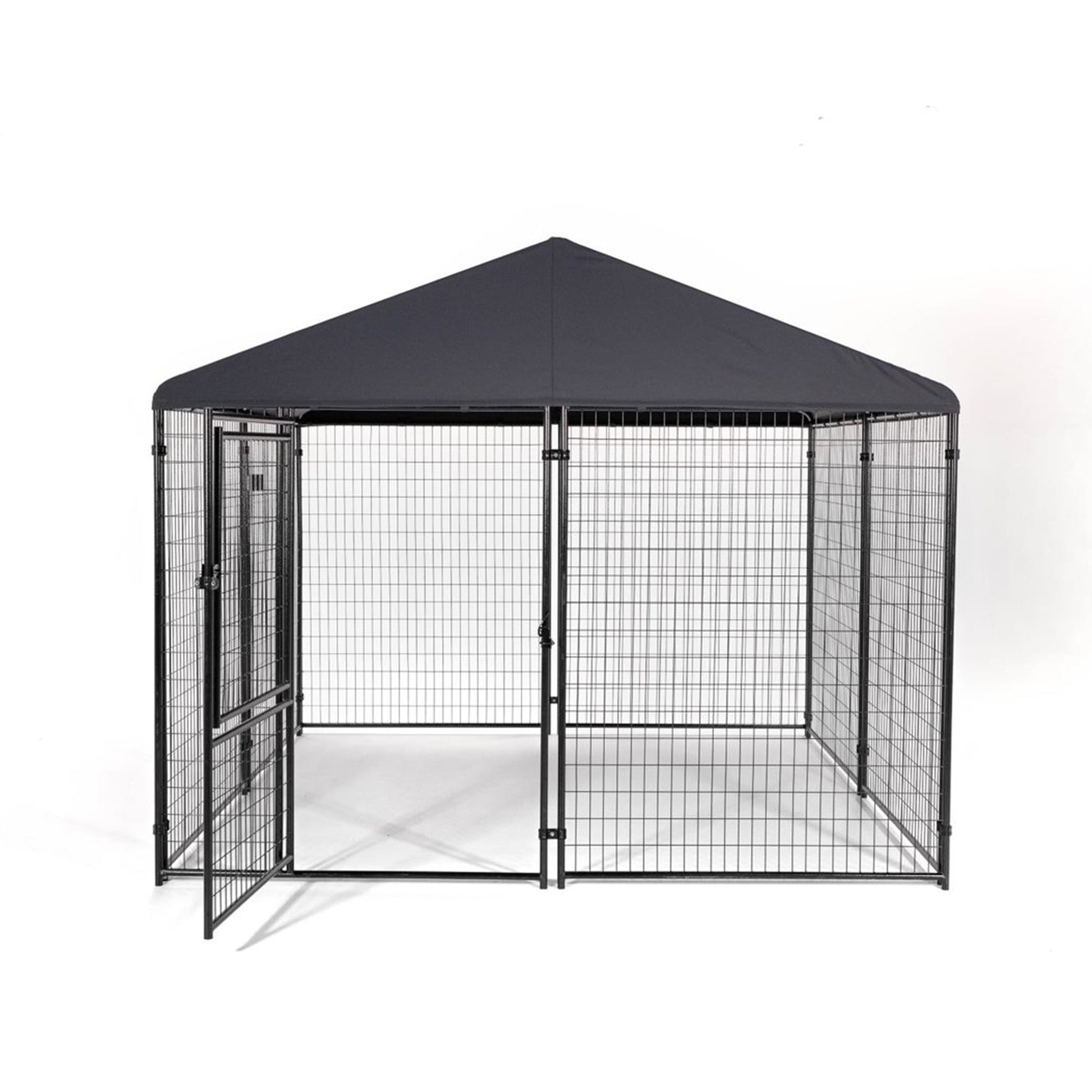 Lucky Dog STAY Series 10 x 10 x 6 Foot Roofed Steel Frame Dog Kennel, Grey - Angler's Pro Tackle & Outdoors