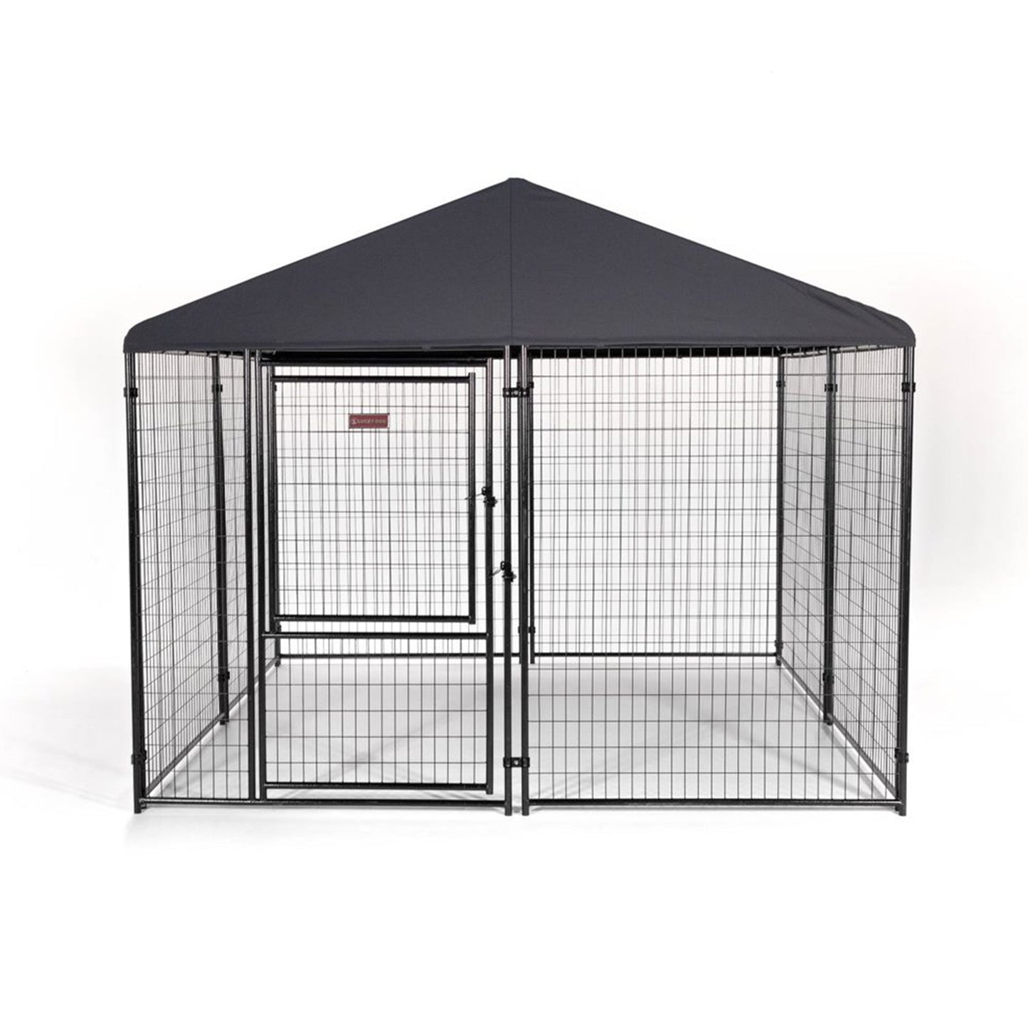 Lucky Dog STAY Series 10 x 10 x 6 Foot Roofed Steel Frame Dog Kennel, Grey - Angler's Pro Tackle & Outdoors