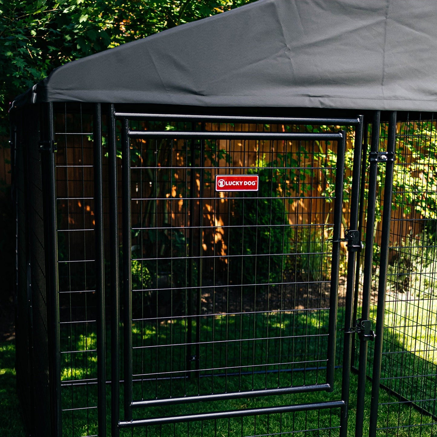 Lucky Dog STAY Series 8 x 8 x 6 Foot Roofed Steel Frame Executive Dog Kennel - Angler's Pro Tackle & Outdoors