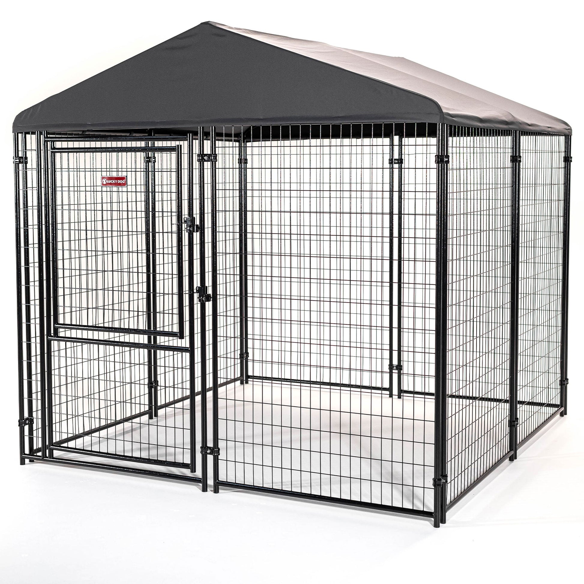 Lucky Dog STAY Series 8 x 8 x 6 Foot Roofed Steel Frame Executive Dog Kennel - Angler's Pro Tackle & Outdoors