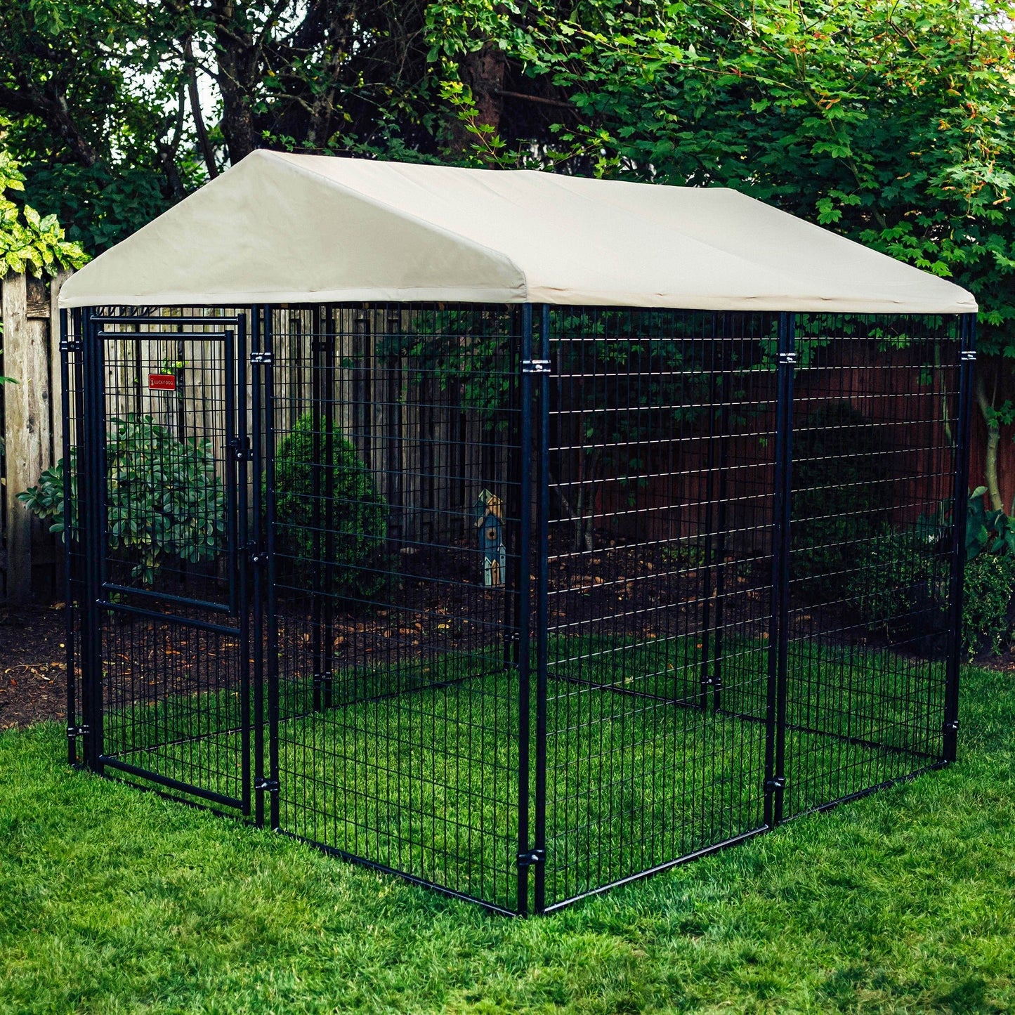 Lucky Dog STAY Series 8 x 8 x 6 Foot Roofed Steel Frame Executive Dog Kennel - Angler's Pro Tackle & Outdoors