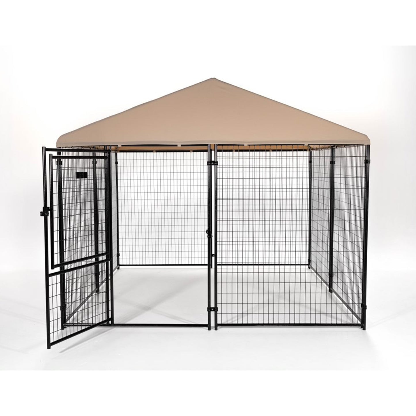 Lucky Dog STAY Series Presidential 10 x 10 x 6 Ft Steel Frame Dog Kennel, Khaki - Angler's Pro Tackle & Outdoors