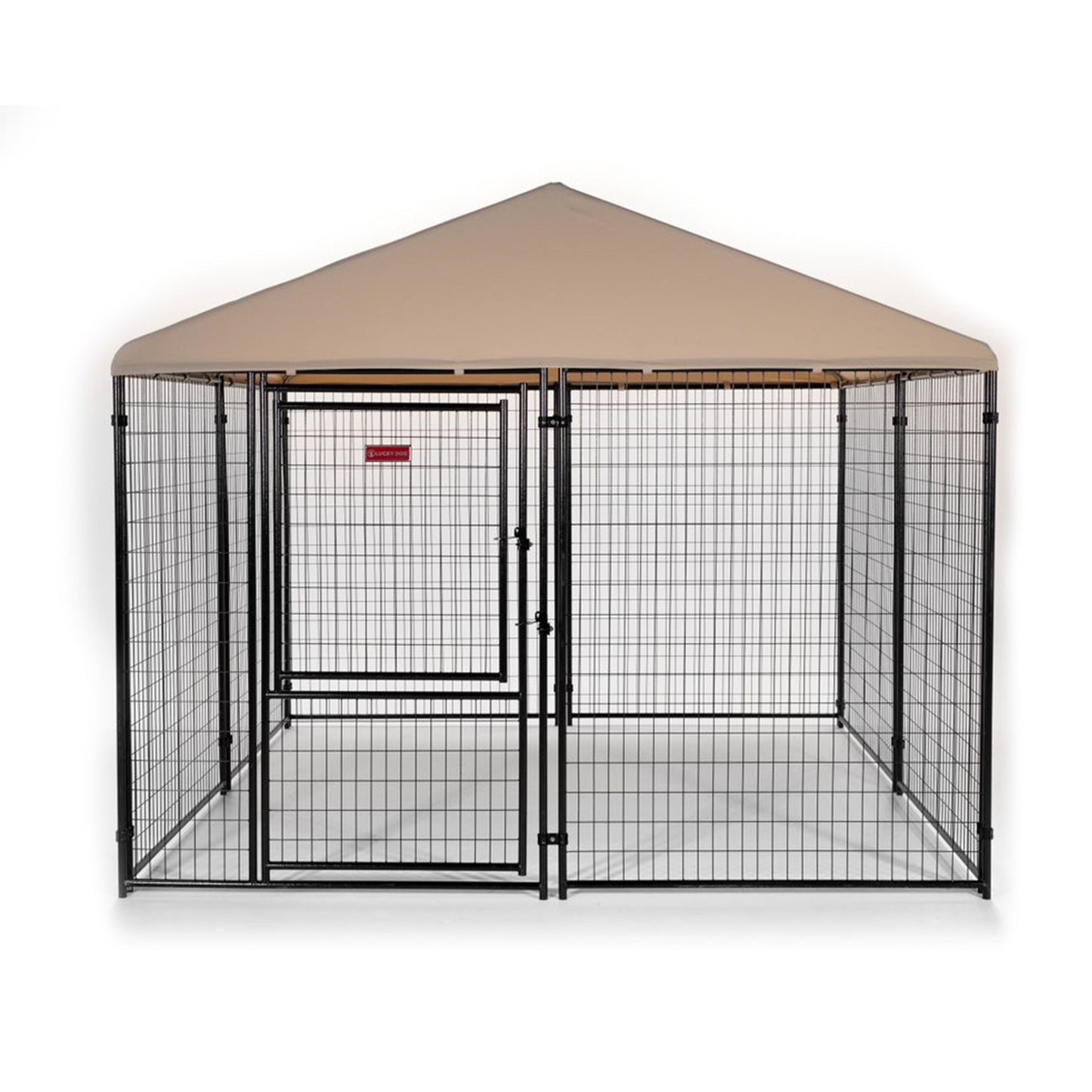 Lucky Dog STAY Series Presidential 10 x 10 x 6 Ft Steel Frame Dog Kennel, Khaki - Angler's Pro Tackle & Outdoors