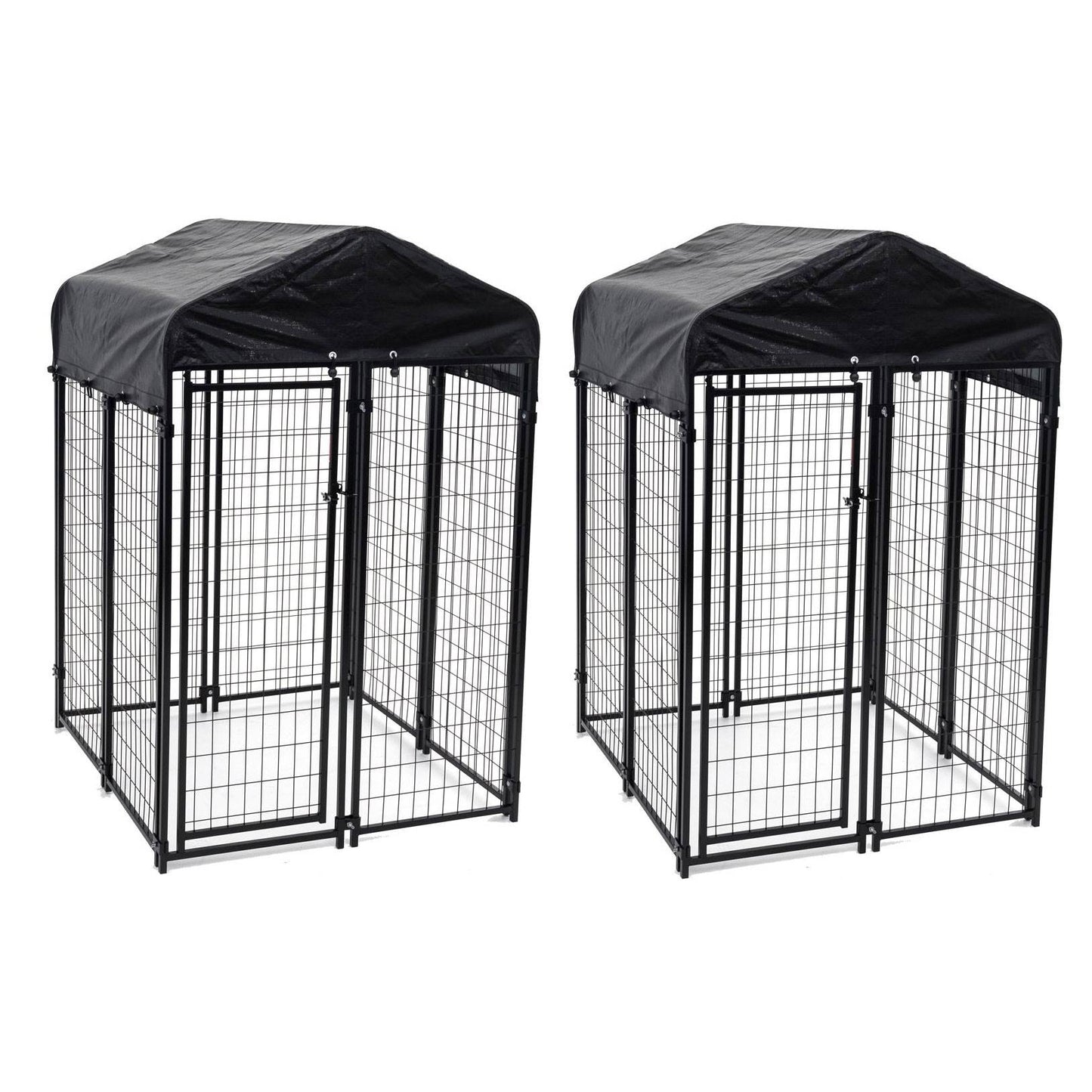 Lucky Dog Uptown 4 x 4 x 6 Foot Heavy Duty Outdoor Covered Dog Kennel (2 Pack) - Angler's Pro Tackle & Outdoors