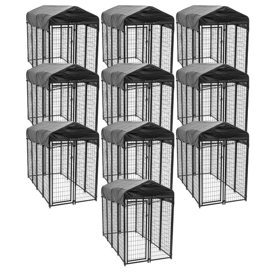 Lucky Dog Uptown Large Outdoor Covered Kennel Heavy Duty Dog Fence Pen (10 Pack) - Angler's Pro Tackle & Outdoors