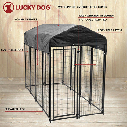 Lucky Dog Uptown Large Outdoor Covered Kennel Heavy Duty Dog Fence Pen (10 Pack) - Angler's Pro Tackle & Outdoors