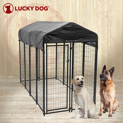 Lucky Dog Uptown Large Outdoor Covered Kennel Heavy Duty Dog Fence Pen (3 Pack) - Angler's Pro Tackle & Outdoors